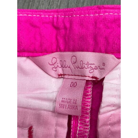 Lilly Pulitzer Women's Pink Slash Pocket Textured Adie Chino Shorts Size 00 - Picture 5 of 9